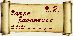 Marta Ravanović vizit kartica